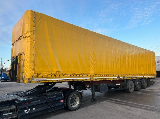 Schwarzmüller Spezialauflieger Schräglader, Coilmulde, Liftachse, Edscha-Verdeck, - סמיטריילר עם וילונות צד: תמונה 1 Schwarzmüller Spezialauflieger Schräglader, Coilmulde, Liftachse, Edscha-Verdeck, - סמיטריילר עם וילונות צד: תמונה 1