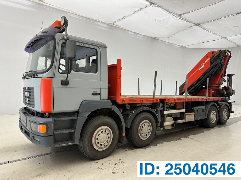 MAN 41.414 - 8x4 - משאית צד נופל/ שטוחה, משאית מנוף: תמונה 1 MAN 41.414 - 8x4 - משאית צד נופל/ שטוחה, משאית מנוף: תמונה 1
