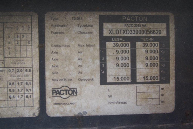 Pacton Tautliner - סמיטריילר עם וילונות צד: תמונה 5 Pacton Tautliner - סמיטריילר עם וילונות צד: תמונה 5