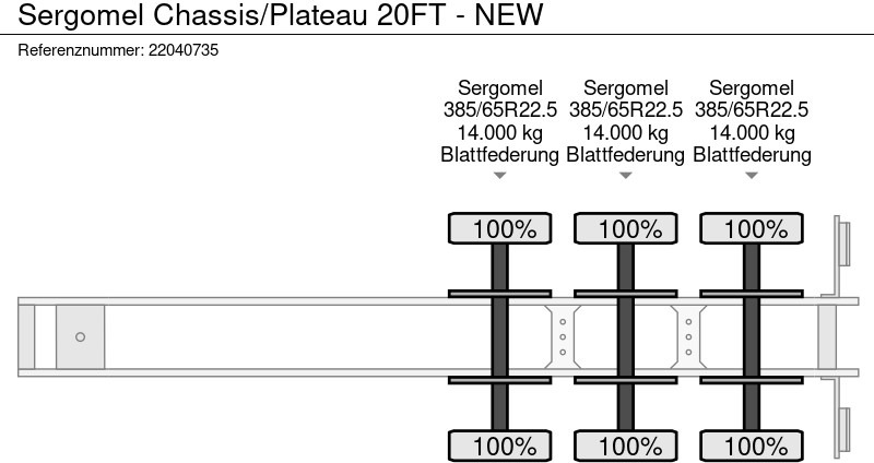 חָדָשׁ סמיטריילר מוביל מכולות/ החלפת גוף SERGOMEL Chassis/Plateau 20FT - NEW: תמונה 18