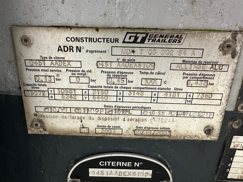 Trailer Tank 39000 L* - סמיטריילר מכל: תמונה 4 Trailer Tank 39000 L* - סמיטריילר מכל: תמונה 4