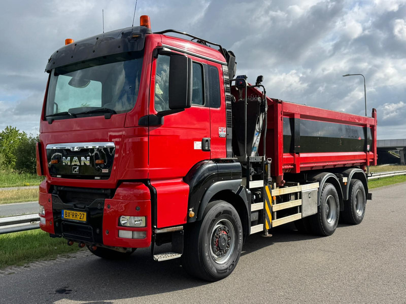 MAN TGS 32.400 6x6 Kipper with Crane - מזהיר, משאית מנוף: תמונה 1 MAN TGS 32.400 6x6 Kipper with Crane - מזהיר, משאית מנוף: תמונה 1