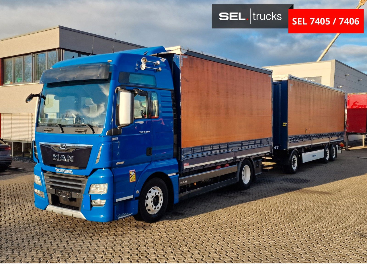 MAN TGX 18.580 4X2 LL/ Intarder/Aluklappen/Durchlade - משאית וילונות צד: תמונה 2 MAN TGX 18.580 4X2 LL/ Intarder/Aluklappen/Durchlade - משאית וילונות צד: תמונה 2