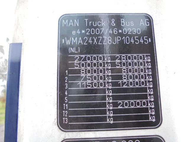 יחידת טרקטור MAN TGX 26.500 XXL 6X2 NEW TYPE TACHO: תמונה 18