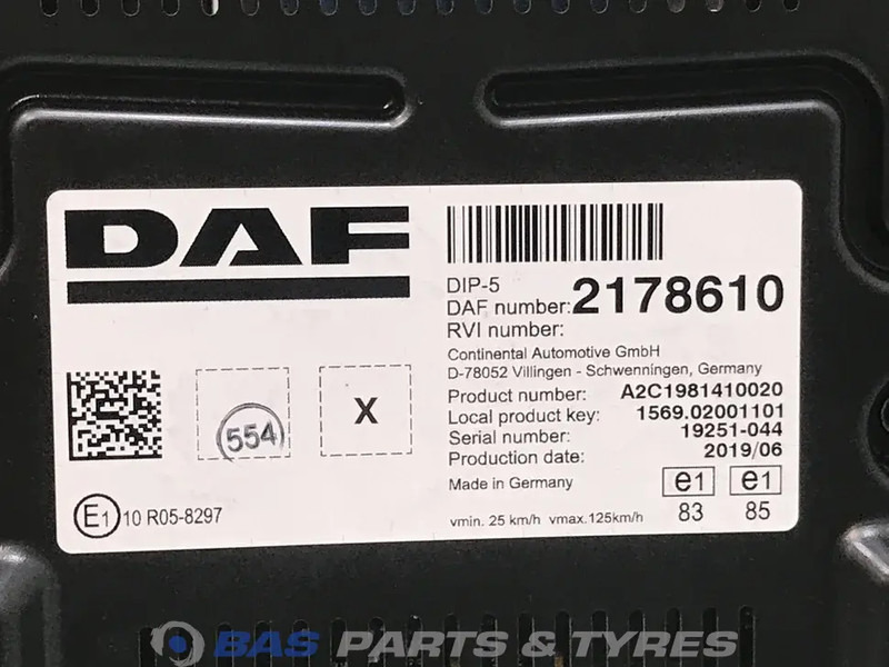 DAF CF Euro 6 - לוח מחוונים עבור משאית: תמונה 3 DAF CF Euro 6 - לוח מחוונים עבור משאית: תמונה 3