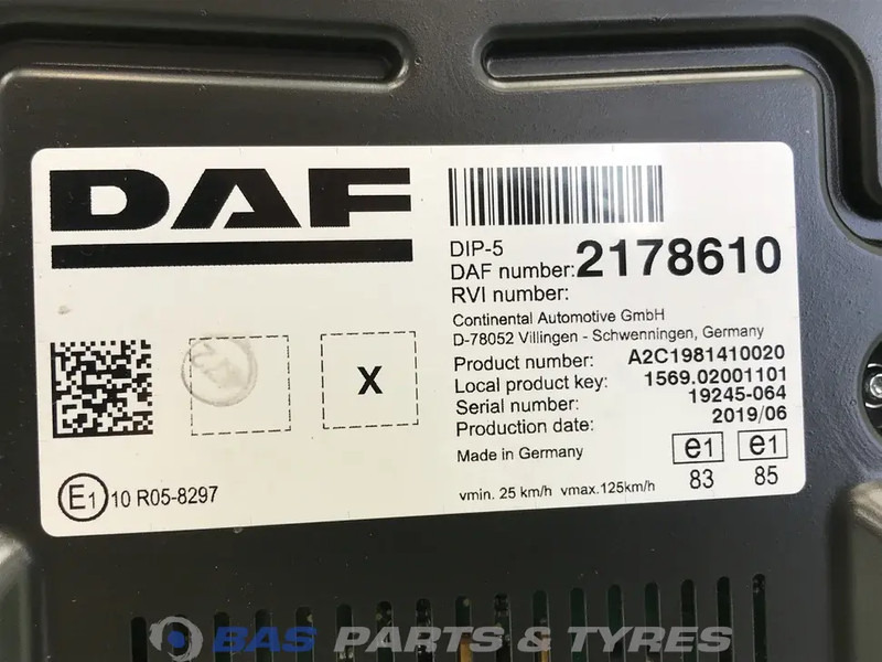 DAF CF Euro 6 - לוח מחוונים עבור משאית: תמונה 3 DAF CF Euro 6 - לוח מחוונים עבור משאית: תמונה 3