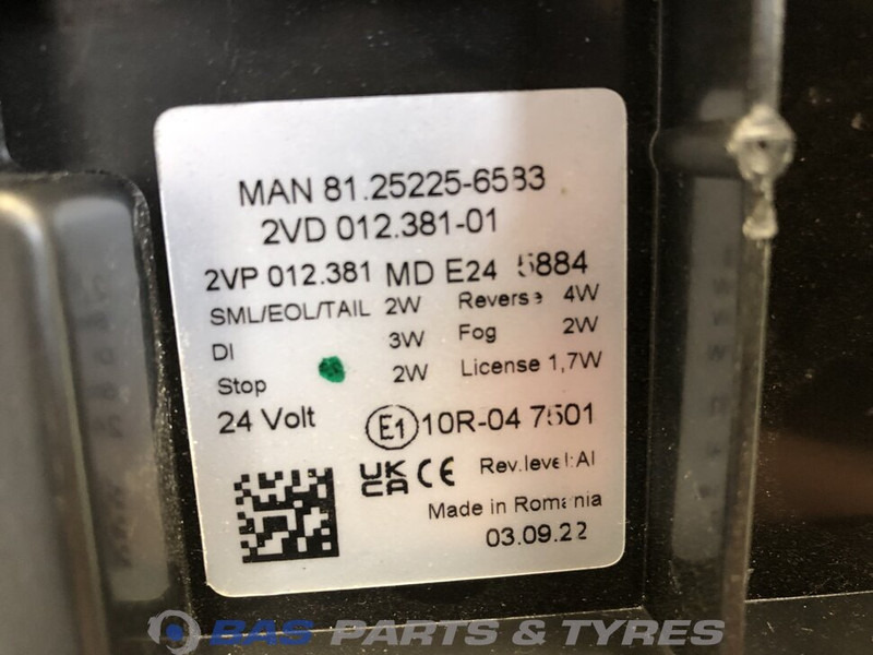 פנס אחורי עבור משאית MAN Achterlicht MAN 81252256563: תמונה 6