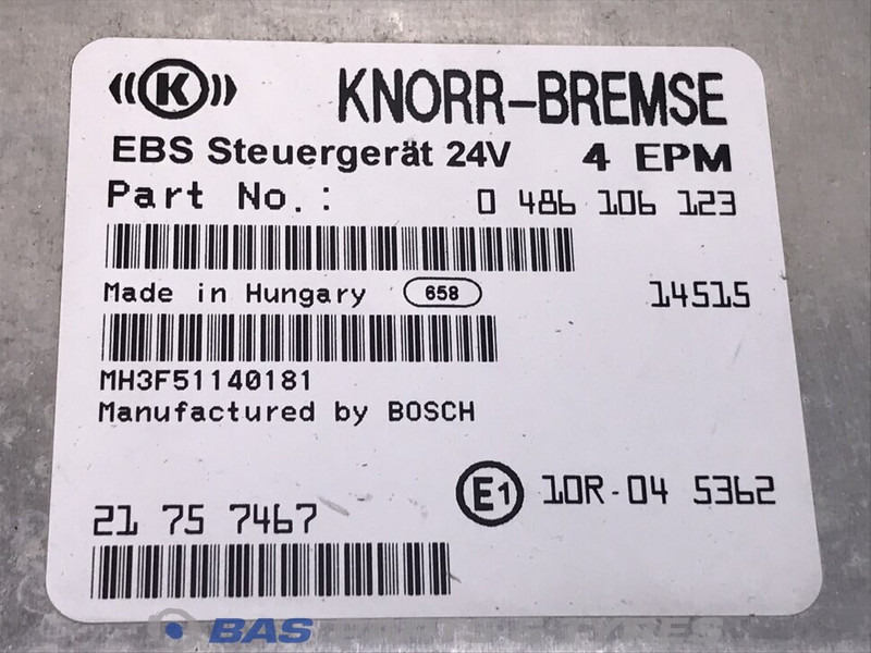 Volvo Regeleenheid EBS Volvo 21377527 - ECU עבור משאית: תמונה 2 Volvo Regeleenheid EBS Volvo 21377527 - ECU עבור משאית: תמונה 2