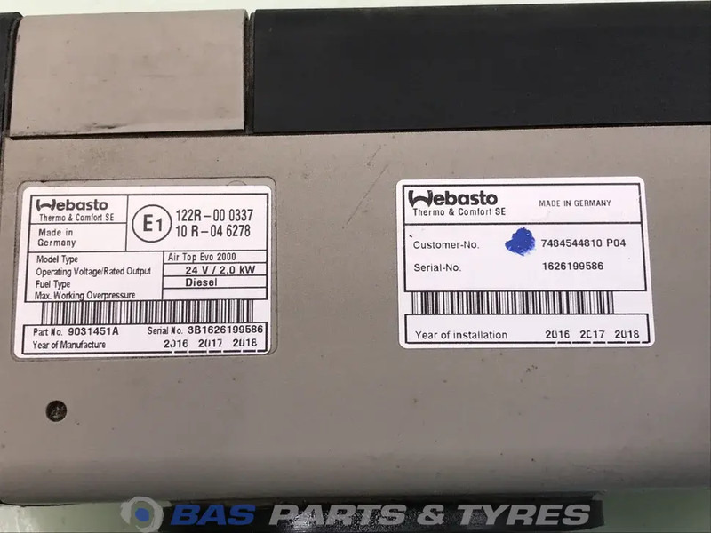 Webasto AirTop Evo 2000 Standkachel 7484544810 - חימום/ אוורור עבור משאית: תמונה 5 Webasto AirTop Evo 2000 Standkachel 7484544810 - חימום/ אוורור עבור משאית: תמונה 5