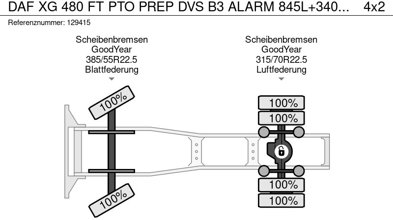 DAF XG 480 FT PTO PREP DVS B3 ALARM 845L+340L TANK - COMING SOON - יחידת טרקטור: תמונה 2 DAF XG 480 FT PTO PREP DVS B3 ALARM 845L+340L TANK - COMING SOON - יחידת טרקטור: תמונה 2
