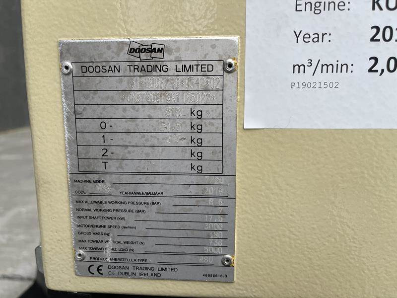 Doosan 7 / 20 - מדחס אוויר: תמונה 2 Doosan 7 / 20 - מדחס אוויר: תמונה 2