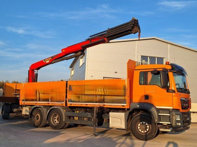 MAN TGS 26.440 - משאית צד נופל/ שטוחה, משאית מנוף: תמונה 1 MAN TGS 26.440 - משאית צד נופל/ שטוחה, משאית מנוף: תמונה 1