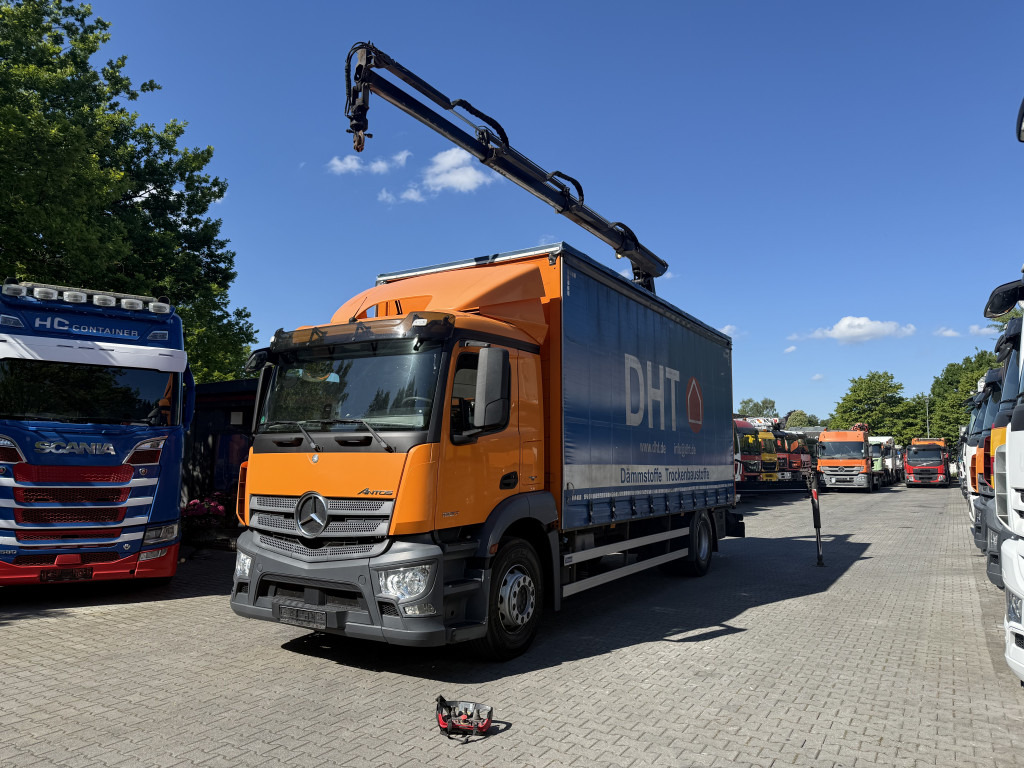 Mercedes-Benz Actros 1827 Kran Palfinger PK 9002 - משאית מנוף, משאית וילונות צד: תמונה 1 Mercedes-Benz Actros 1827 Kran Palfinger PK 9002 - משאית מנוף, משאית וילונות צד: תמונה 1