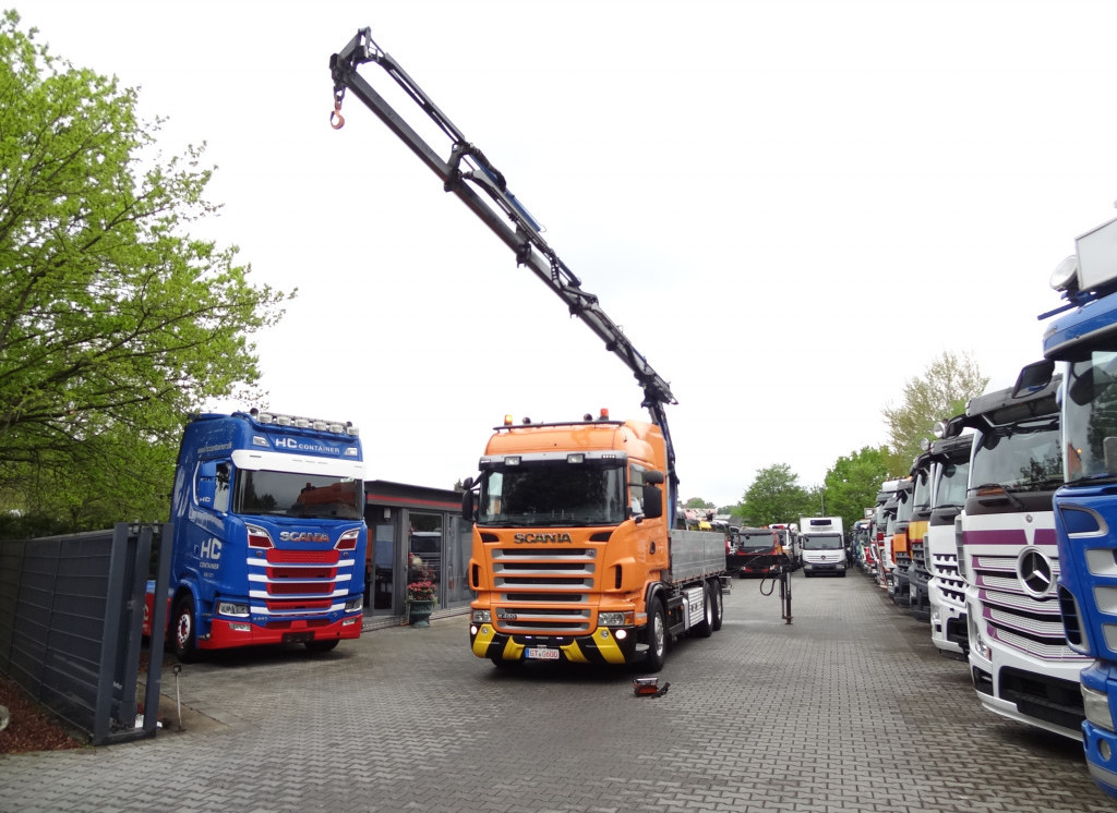 משאית צד נופל/ שטוחה, משאית מנוף Scania R480 6X2*4 Kran Atlas 240 bis 20 Meter: תמונה 8