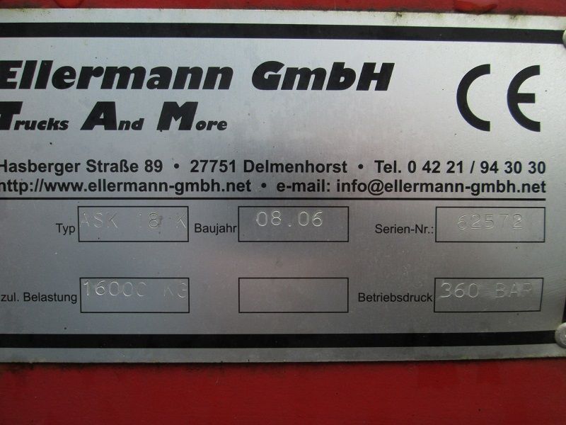 Diversen Ellermann ASK18K - מערכת הרמת וו/ מעמיס דילוג: תמונה 3 Diversen Ellermann ASK18K - מערכת הרמת וו/ מעמיס דילוג: תמונה 3