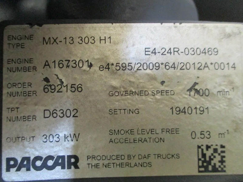 DAF 1884746 // 2190203 // 1904700 MOTOR DAF CF EURO 6 / 410 PK KM 586.541 - מנוע עבור משאית: תמונה 5 DAF 1884746 // 2190203 // 1904700 MOTOR DAF CF EURO 6 / 410 PK KM 586.541 - מנוע עבור משאית: תמונה 5