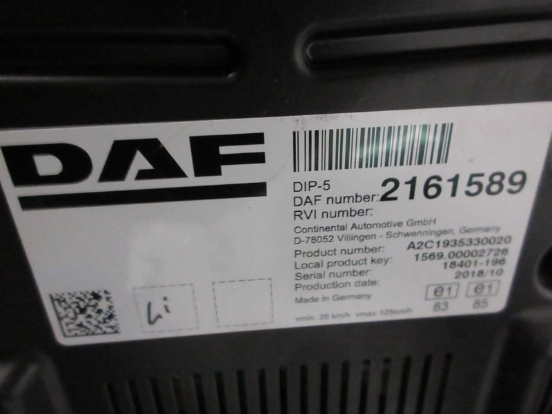 DAF 2161589 DIP-5 DAF CF XF EURO 6 MODEL 2020 - לוח מחוונים עבור משאית: תמונה 2 DAF 2161589 DIP-5 DAF CF XF EURO 6 MODEL 2020 - לוח מחוונים עבור משאית: תמונה 2