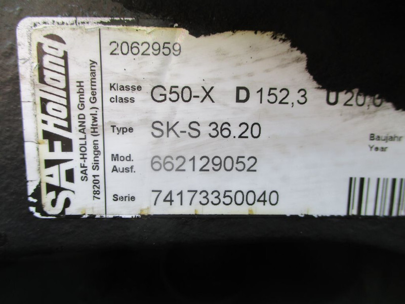 SAF G 50-X D 152,3 TYPE SK-S 36.20 G 50-X D 152,3 TYPE SK-S 36.20 SAF HOLLAND KOM VAN MAN - מצמד גלגל חמישי עבור משאית: תמונה 4 SAF G 50-X D 152,3 TYPE SK-S 36.20 G 50-X D 152,3 TYPE SK-S 36.20 SAF HOLLAND KOM VAN MAN - מצמד גלגל חמישי עבור משאית: תמונה 4