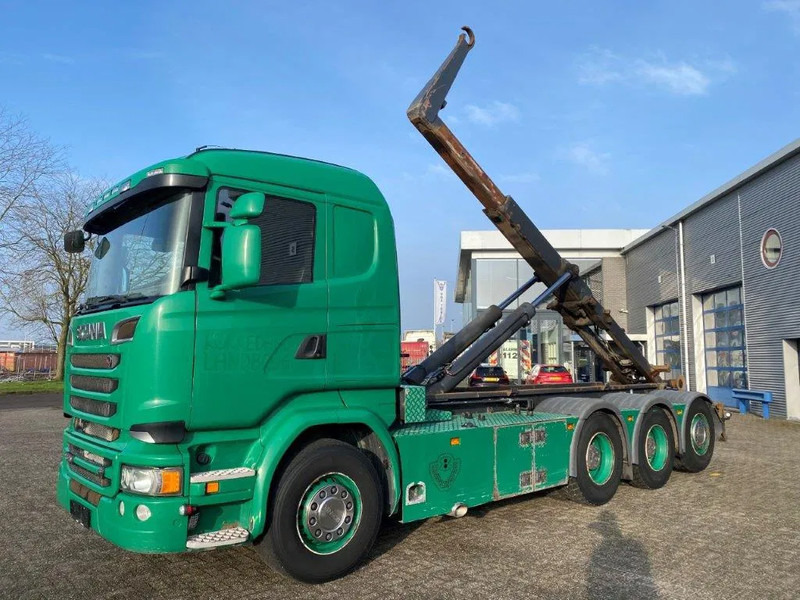 Scania R520 V8 / 8X4 / BIG AXLE / AJK HOOKLIFT 30TON / LIFT+LENKACHSE / NAVI / LEATHER / FULL-AIR / AUTOMATIC / EURO-6 / 2015 - משאית הרמת וו: תמונה 1 Scania R520 V8 / 8X4 / BIG AXLE / AJK HOOKLIFT 30TON / LIFT+LENKACHSE / NAVI / LEATHER / FULL-AIR / AUTOMATIC / EURO-6 / 2015 - משאית הרמת וו: תמונה 1