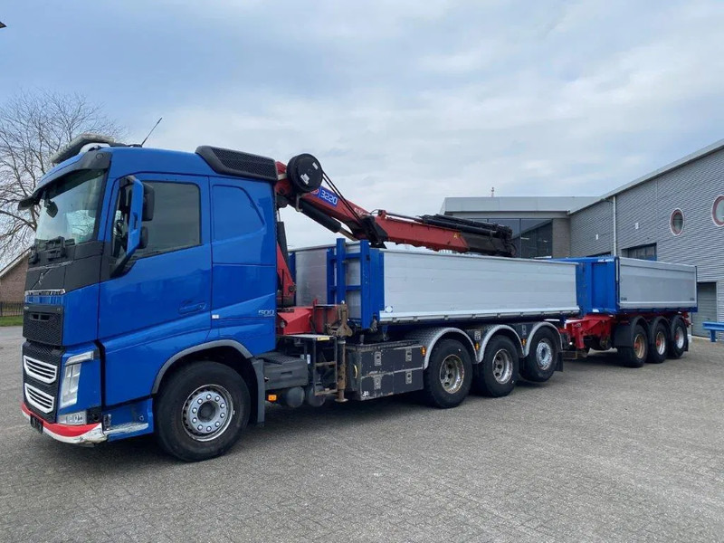 משאית מנוף Volvo FH4-500 / HMF 3220K-RC / REMOTE / ROTATOR / 3SIDE TIPPER / DYNAMIC STEERING / ONLY:302623 KM / AUTOMATIC / EURO-6 / 2017: תמונה 11