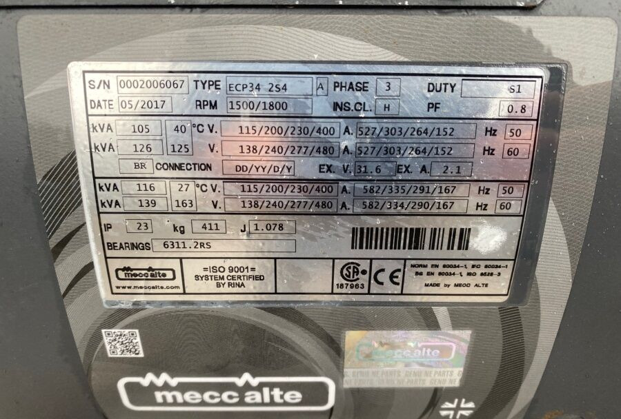 Diversen ECP34 2S4 - Iveco Engine,126kVA,New oils, filters, Mecc Alte ECP34 2S4 - Iveco Engine,126kVA,New oils, filters, Like New - ערכת גנרטורים: תמונה 4 Diversen ECP34 2S4 - Iveco Engine,126kVA,New oils, filters, Mecc Alte ECP34 2S4 - Iveco Engine,126kVA,New oils, filters, Like New - ערכת גנרטורים: תמונה 4