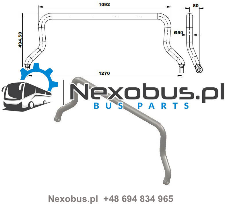 Stabilizator Setra 431DT 531DT przód - מתלה עבור אוטובוס: תמונה 1 Stabilizator Setra 431DT 531DT przód - מתלה עבור אוטובוס: תמונה 1