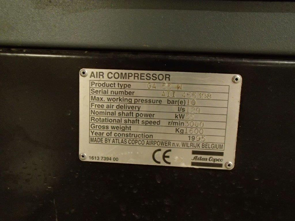 Frequency controlled screw compressor Atlas Copco GA 55 W - מדחס אוויר: תמונה 2 Frequency controlled screw compressor Atlas Copco GA 55 W - מדחס אוויר: תמונה 2