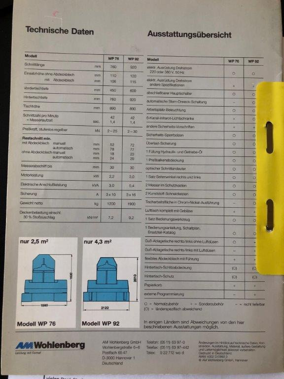 High-speed cutter Wohlenberg WP 76 SPM - מכונת חיתוך נייר: תמונה 3 High-speed cutter Wohlenberg WP 76 SPM - מכונת חיתוך נייר: תמונה 3