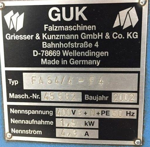 Buckle plate folder GUK FA 54-4-F-TH with stream delivery S-520 for prefold products - מכונות קיפול: תמונה 4 Buckle plate folder GUK FA 54-4-F-TH with stream delivery S-520 for prefold products - מכונות קיפול: תמונה 4