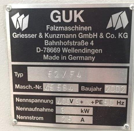 Buckle plate folder GUK FA 54-4-F-TH with stream delivery S-520 for prefold products - מכונות קיפול: תמונה 3 Buckle plate folder GUK FA 54-4-F-TH with stream delivery S-520 for prefold products - מכונות קיפול: תמונה 3
