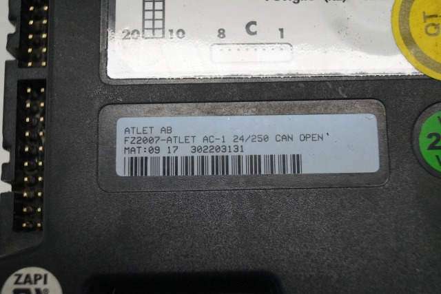 Atlet 302203131 | Rij regeling driving controller FZ 2007 ATLET AC-I 24/250 Can - ECU עבור ציוד לטיפול בחומרים: תמונה 2 Atlet 302203131 | Rij regeling driving controller FZ 2007 ATLET AC-I 24/250 Can - ECU עבור ציוד לטיפול בחומרים: תמונה 2