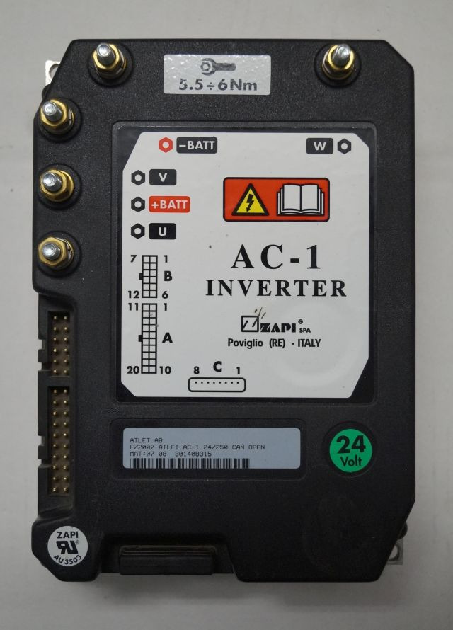 Atlet FZ2007 | Rijregeling Drive controller ZAPI AC1 FZ2007 24/250A can open sn. - ECU עבור ציוד לטיפול בחומרים: תמונה 1 Atlet FZ2007 | Rijregeling Drive controller ZAPI AC1 FZ2007 24/250A can open sn. - ECU עבור ציוד לטיפול בחומרים: תמונה 1