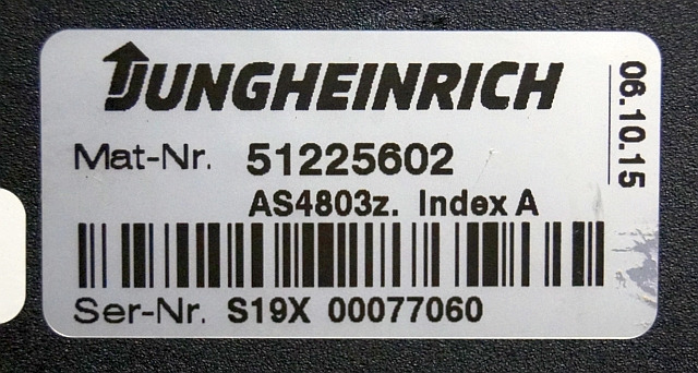 Jungheinrich 51225602 | Stuur regeling steering Controller AS4803 Z index A from - ECU עבור ציוד לטיפול בחומרים: תמונה 3 Jungheinrich 51225602 | Stuur regeling steering Controller AS4803 Z index A from - ECU עבור ציוד לטיפול בחומרים: תמונה 3