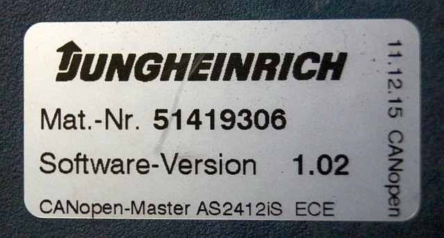 Jungheinrich 51226801 | Rij/hef/stuur regeling drive/lift/steering controller A - ECU עבור ציוד לטיפול בחומרים: תמונה 3 Jungheinrich 51226801 | Rij/hef/stuur regeling drive/lift/steering controller A - ECU עבור ציוד לטיפול בחומרים: תמונה 3