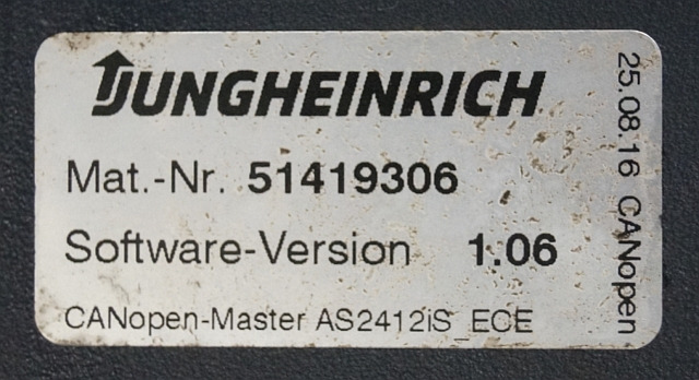 Jungheinrich 51226801 | Rij/hef/stuur regeling drive/lift/steering controller A - ECU עבור ציוד לטיפול בחומרים: תמונה 3 Jungheinrich 51226801 | Rij/hef/stuur regeling drive/lift/steering controller A - ECU עבור ציוד לטיפול בחומרים: תמונה 3