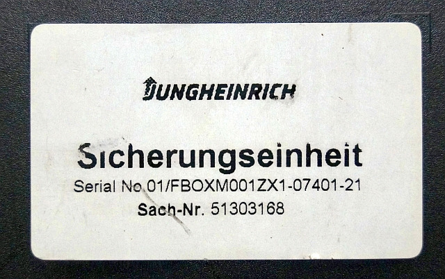 Jungheinrich 51303168 | Zekeringkast Fusebox sn. 01/FBOXM001ZX1-07404-21 - נתיך עבור ציוד לטיפול בחומרים: תמונה 3 Jungheinrich 51303168 | Zekeringkast Fusebox sn. 01/FBOXM001ZX1-07404-21 - נתיך עבור ציוד לטיפול בחומרים: תמונה 3