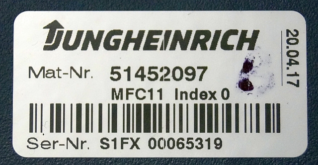Jungheinrich 51452097 | Brake MFC11 Index O sn. S1FX00065319 from ETV214 year 2 - ECU עבור ציוד לטיפול בחומרים: תמונה 4 Jungheinrich 51452097 | Brake MFC11 Index O sn. S1FX00065319 from ETV214 year 2 - ECU עבור ציוד לטיפול בחומרים: תמונה 4