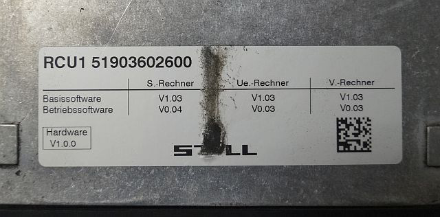 Still 51903602600 | Controller RCU1 base sw V1,03 operating sw V0,04 V0,03 hardw - ECU עבור ציוד לטיפול בחומרים: תמונה 3 Still 51903602600 | Controller RCU1 base sw V1,03 operating sw V0,04 V0,03 hardw - ECU עבור ציוד לטיפול בחומרים: תמונה 3