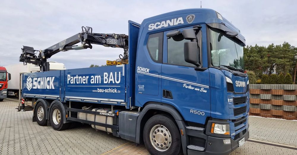 Scania Scania/ R 500/ 6x2 /Fassi F 215 AS - משאית צד נופל/ שטוחה, משאית מנוף: תמונה 1 Scania Scania/ R 500/ 6x2 /Fassi F 215 AS - משאית צד נופל/ שטוחה, משאית מנוף: תמונה 1