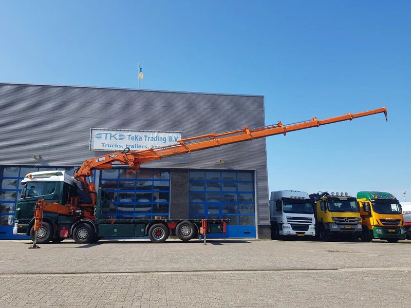 Scania R420 8x2 HIAB 800E-7 Hipro 80 ton/meter Winch Retarder - משאית צד נופל/ שטוחה: תמונה 3 Scania R420 8x2 HIAB 800E-7 Hipro 80 ton/meter Winch Retarder - משאית צד נופל/ שטוחה: תמונה 3