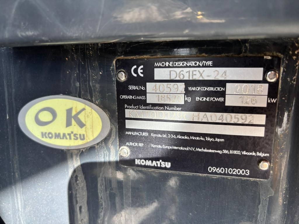 הַחכָּרָה Komatsu D 61 EX-24 (GPS Prepared)  Komatsu D 61 EX-24 (GPS Prepared): תמונה 9