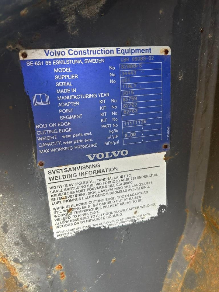 Volvo L350F Rock Bucket (Volvo) - דלי עבור מכונת בנייה: תמונה 5 Volvo L350F Rock Bucket (Volvo) - דלי עבור מכונת בנייה: תמונה 5