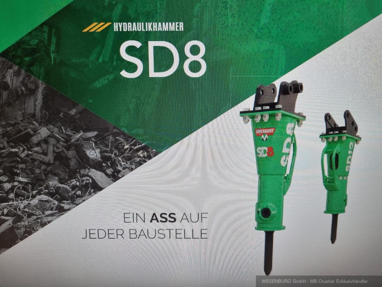 Montabert Hydraulikhammer SD8 Trägerklasse: 1,0 - 1,7 t - פטיש הידרולי עבור מכונת בנייה: תמונה 1 Montabert Hydraulikhammer SD8 Trägerklasse: 1,0 - 1,7 t - פטיש הידרולי עבור מכונת בנייה: תמונה 1