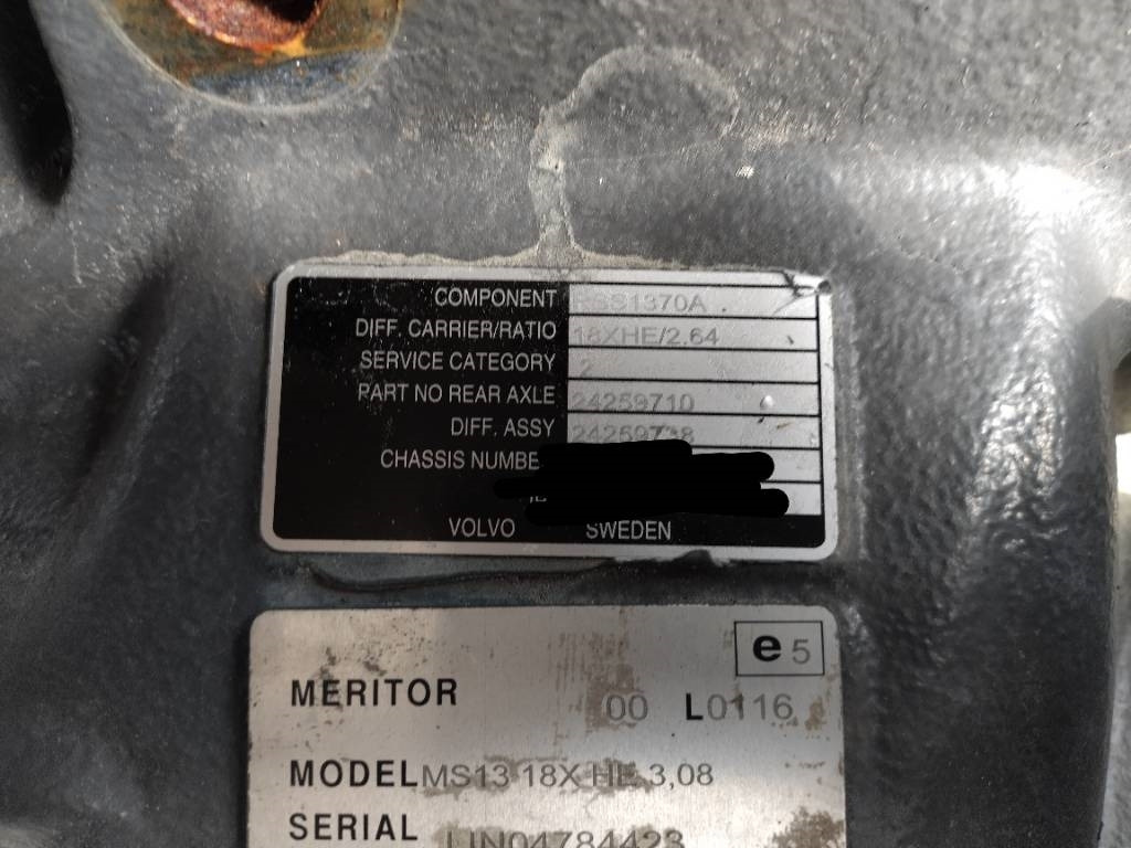 Volvo RSS1370 2,64 - סרן וחלקים עבור משאית: תמונה 3 Volvo RSS1370 2,64 - סרן וחלקים עבור משאית: תמונה 3