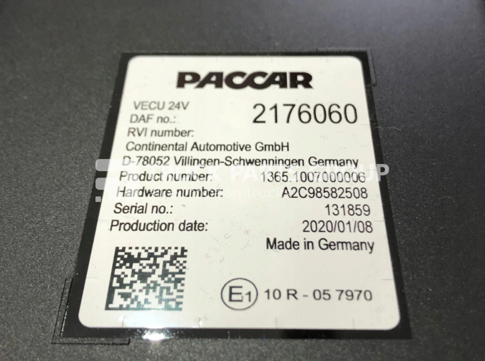 DAF XF, CF, 106, EURO6, EURO 6 emission VECU control unit, ECU, EDC, 2176060, 2034161, A2C98582508, 131859 by Paccar - ECU עבור משאית: תמונה 1 DAF XF, CF, 106, EURO6, EURO 6 emission VECU control unit, ECU, EDC, 2176060, 2034161, A2C98582508, 131859 by Paccar - ECU עבור משאית: תמונה 1