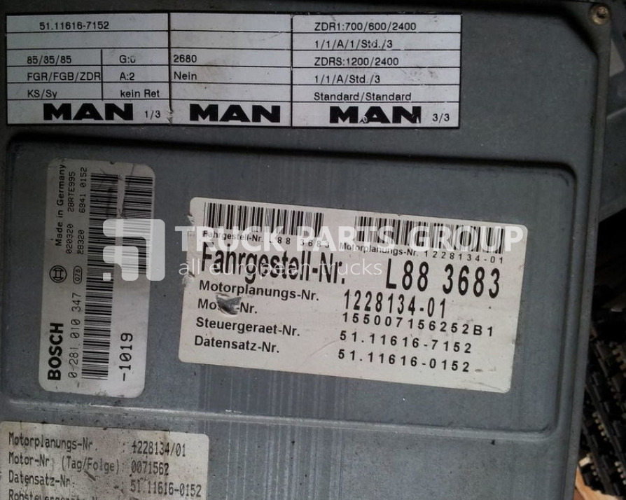 MAN ECU EDC, engine control unit 4 series , L2000, 51116167173, 5111 control unit - ECU עבור משאית: תמונה 3 MAN ECU EDC, engine control unit 4 series , L2000, 51116167173, 5111 control unit - ECU עבור משאית: תמונה 3