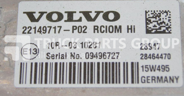 VOLVO FH4, EURO 6, Renault T series Range, Gama RCIOM Hi control unit, control unit - ECU עבור משאית: תמונה 1 VOLVO FH4, EURO 6, Renault T series Range, Gama RCIOM Hi control unit, control unit - ECU עבור משאית: תמונה 1