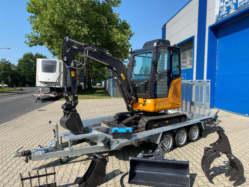 מיני מחפר, קרון נגרר Minibagger BK2800ASR + Tieflader + Zubehör *INKL.19% MWST*BERGER KRAUS*KUBOTA*SCHWENKARM* VERSTELLFAHRWERK*KLIMA*: תמונה 7