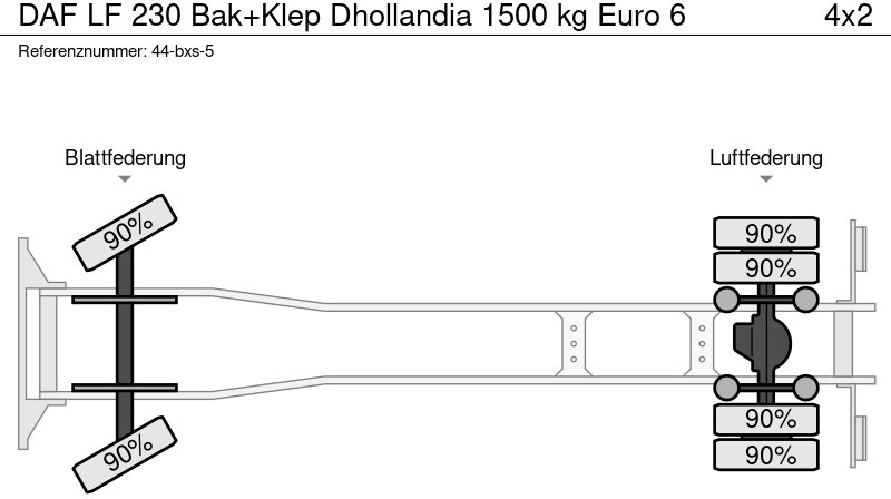 משאית תיבה DAF LF 230 Bak+Klep Dhollandia 1500 kg Euro 6: תמונה 20