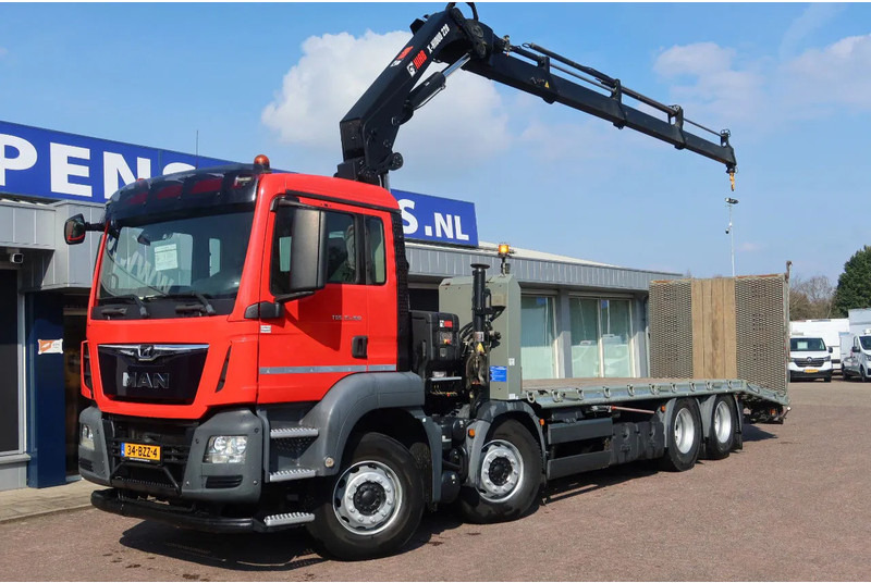משאית הובלה אוטומטית, משאית מנוף MAN TGS 35.360 8x2 Oprijwagen + HIAB 228 E 3 kraan. Radio grafisch + winch: תמונה 16